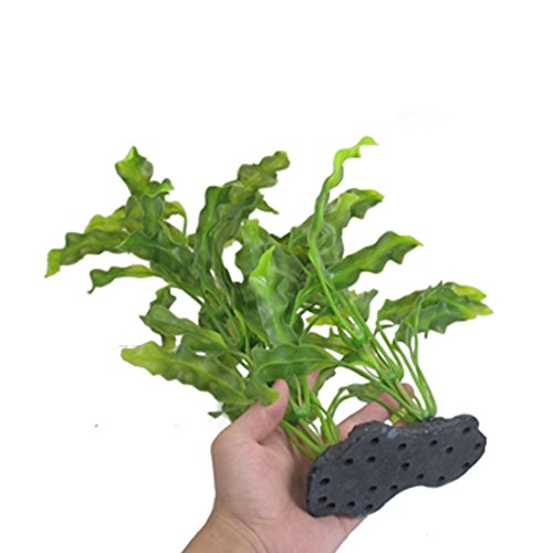 Image of CNZ Aquarium Decor Fish Tank Decoration Ornament Artificial Plastic Plant Green (16-inch Java Fern)