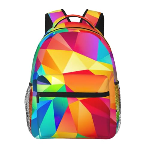 Sac à dos léger géométrique arc-en-ciel contre la fatigue du dos