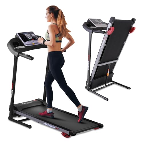 SereneLife Folding Treadmill – Foldable Home Fitness Equipment with LCD for Walking & Running – Cardio Exercise Machine – Preset and Adjustable Programs – Bluetooth Connectivity