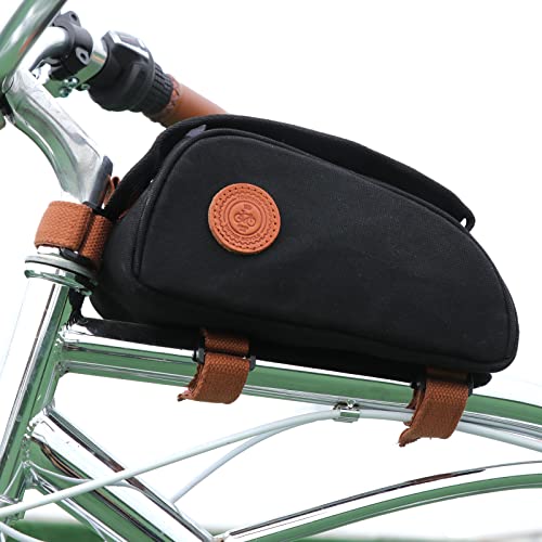 TOURBON Water-resistant Bike Bag Cell Phone Holder Bicycle Handlebar Pouch Cycling Top Tube Frame Case with Transparent Window - Black