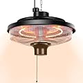 Fanspex Hanging Patio Heater, 1500W Electric Infrared Heaters for Home, Gazebo, Garage, Greenhouse, Ceiling Mount with Overheat Protection, IPX4 Water Resistance, Adjustable Height
