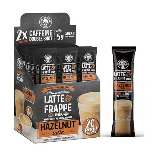 The Frozen Bean Hazelnut Frappe & Latte Instant Mix (20 Sticks), Made with Arabica Coffee, Double...