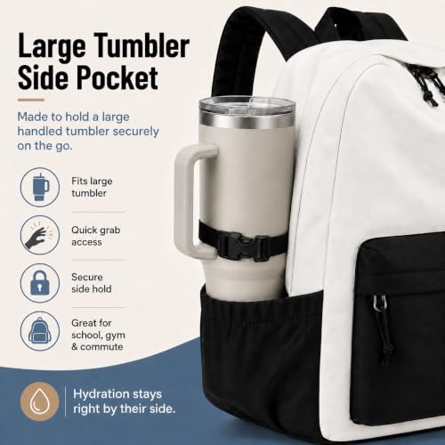 Image of LOIDOU Backpack for Girls School Backpacks Bookbags for Elementary Middle School Women Laptop Backpacks (Black White-, L-17)
