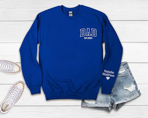 Dad Embroidered Sweatshirt, Personalized Sweatshirts for Men, Custom Sweatshirts for Men, Customized Gifts Black4