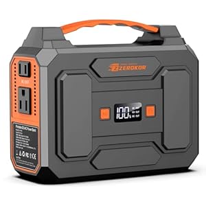 ZeroKor Portable Power Station, 100W 110V Power Pack with AC Outlet, Portable Solar Generator 146Wh External Battery with DC USB C QC3.0 for Smart Devices Camping Home RV VanLife(without Solar Panel)
