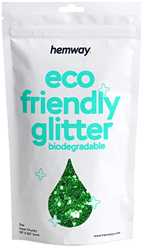 Eco Friendly Biodegradable Glitter, Emerald green, Super Chunky (1/8" 0.125" 3mm)