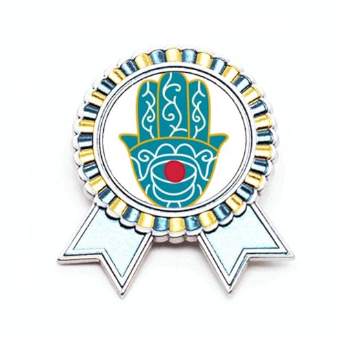 Broche main égyptienne œil rouge en métal taille M pour accessoiriser une veste