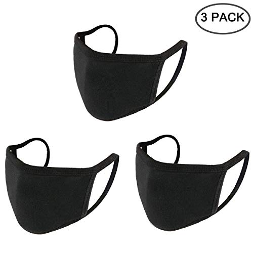UNIME Anti-Dust Mouth Mask Cotton Mouth Mask,Unisex Black Face Mask Reusable Fashion Mask
