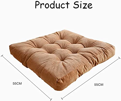 Superweiches, atmungsaktives Tatami-Bodenkissen, dickes Sitzkissen für extra große Stuhl, Wohnzimmer, Schlafzimmer, Sofakissen, bequem und stützend, 55,9 x 55,9 x 10,2 cm, Grau – Bild 5