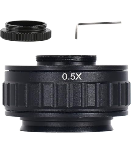 Adaptador de lente para microscopio de 38 mm estéreo C-Mount 0,5x reductor óptico negro