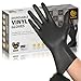 SWIFTLITE Black Vinyl Gloves, Food Grade Gloves Disposable Latex Free & Powder Free, Guantes for Cleaning Cooking Food Prep (100, Medium)