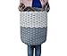 Northern Rey Cotton Rope Basket - XL Handmade basket with Handle – Woven Basket for Kids Toys, Comforter, Blanket, Pillows, Throws, Laundry, Cushion, Hamper, Storage Bins, Chic Grey - 17