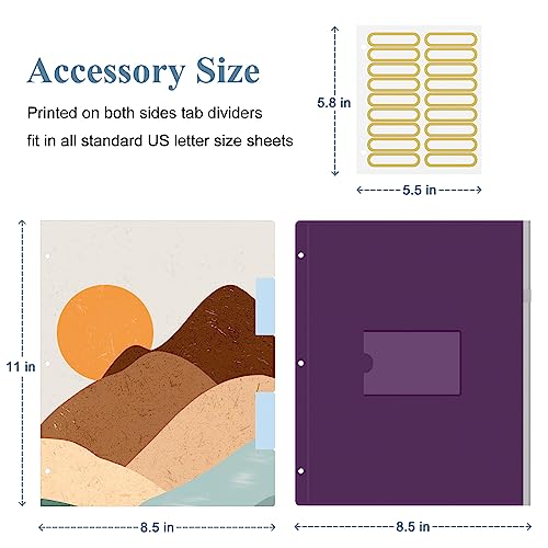 Image of 3 Ring Binder, 1 Inches Round Ring Binder with Clipboard, Dividers Tabs, PVC Zipper Bag Sleeves & to Do List Planners for Women, Men, School, Office Supplies, Mountain