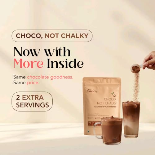 Image of Daily Scoop Plant Protein Powder for Women | 25g Vegan Protein | Pea & Brown Rice Protein | Digestive Enzymes, Vitamins & Herbs | Chocolate | 500g I Pack Of 1