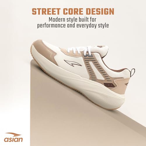 ASIAN Boss-25 Men’s Running Shoes, Brown OFFWHITE BROWN - Image 6
