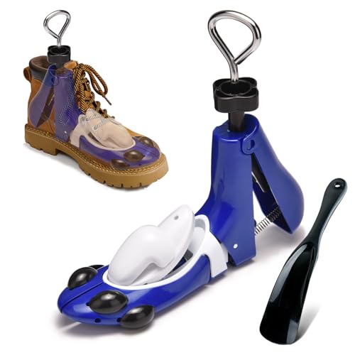Masvan Shoe Stretcher for Men Women Boots Calf Boots Expander Adjustable Length Width & Height for Thick Instep Wide Feet Shoe Tree Widener (1Pcs Blue L for Uk Size 8-13)