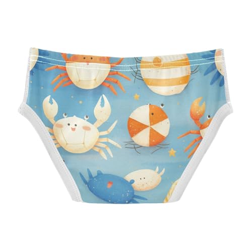 KLL Striped Pattern Cute Watercolor Crabs Toddler Boys Pure Cotton Briefs Underwear Cute Children Undies2