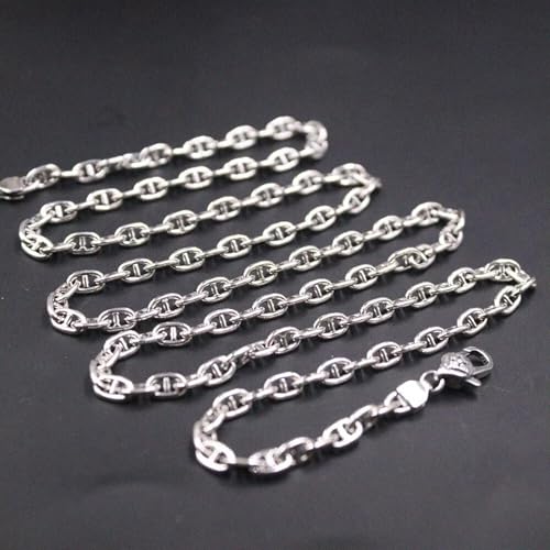 Chaîne d'argent 925 collier homme maille ancre marine de haute qualité