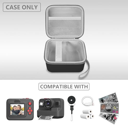 Image of Leayjeen Kids Camera Case Compatible with Dylanto /GKTZ /HiMont /CAMCLID /ESOXOFFORE Kids Instant Print Camera, for 1080P Printed Photos,Christmas Gifts and Birthday Gifts for Kids（Black）(Case Only)