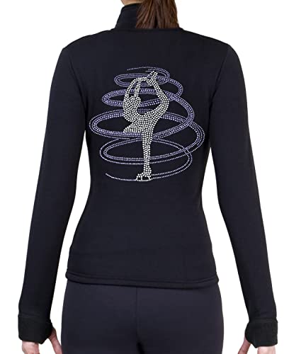 NY2 SPORTSWEAR Figure Skating Polartec Polar Fleece Jacket with Rhinestones JR254LP - Adult Sizes - (Adult Extra Small)