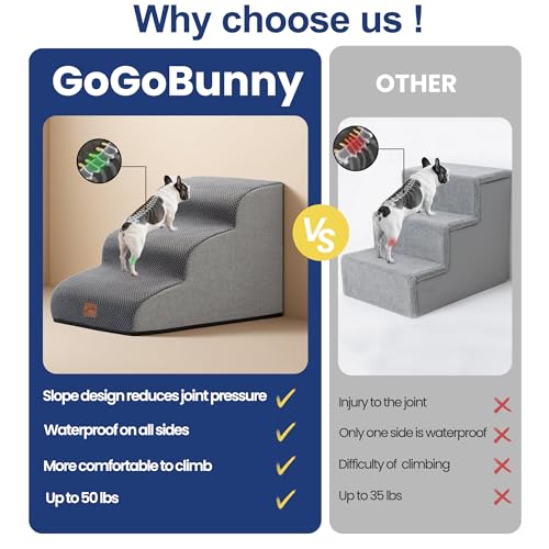 image for GoGoBunny Ramp Dog Stairs for Couch Sofa and Chair 15.7