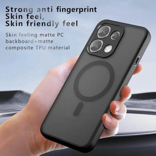 Image of Hybrid Shockproof Back Cover for Oppo Reno 16C, Oppo Reno 16F 5G Magnetic Hard Back PC Case Soft TPU Side Bumper Cover Smoke Back Matte Finish, Ultra Slim Protective Case
