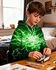 Belovecol Boys Girls Hoodie 3D Fuuny Teens Hoodies Hooded Jumpers with Drawstring Pockets Green 14 15 16 Years #2