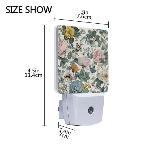Lámpara de noche con sensor automático y diseño floral miniatura 3
