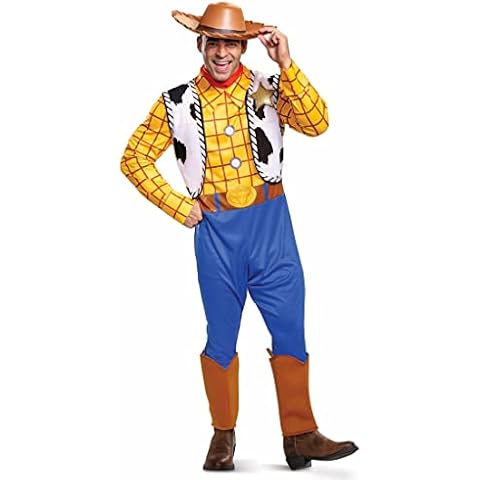 Disney Official Classic Toy Story Woody Costume Adult, Cowboy Costume Men Size XL Cover