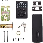 Amazon Basics Electronic Keypad Deadbolt Door Lock with Touch-Control Keyless Entry, Keyed Entry Option, Contemporary, Matte Black, 1-Pack