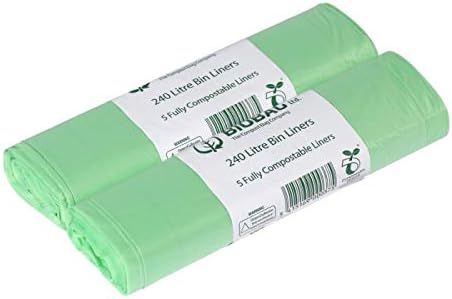 BioBag240 Litre Cornstarch Wheelie Bin Liner 10 Pack(2 rolls) - 100% Biodegradable & Compostable