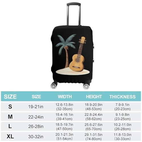 Palm Tree And Guitar Unisex Luggage Cover Washable Travel Suitcase Case Elastic Baggage Protective Covers XL2