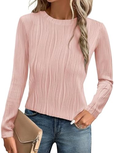 ZESICA Long Sleeve Shirts for Women Tops Fall Fashion 2024 Trendy Slim fit Textured Tshirts ZESICA Long Sleeve Shirts for Women Tops Fall Fashion 2024 Trendy Slim fit Textured Tshirts