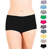 Alyce Intimates Womens Cotton Boyshort Panty, Assorted, Small, Pack of 10