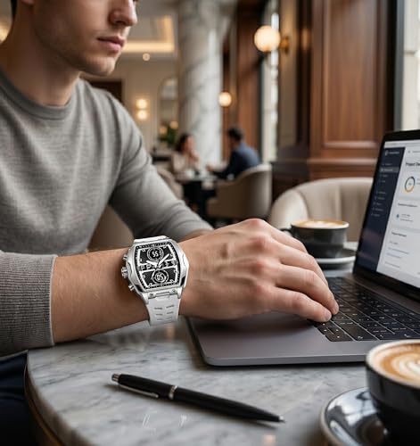 Image of V2A Impact-KUBIX 5410 Analog-Digital Watch for Men | Trendy Tonneau Shape | Bold Fashion Performance Watch with 3 Time Zones, Countdown, 50M Water Resistance, Alarm & Stopwatch