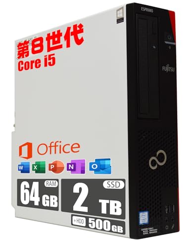 yςݕiz xm FMV ESPRIMO D588 / 8 Core i5 8500 / SSD 2TB + HDD 500GB /  64GB / MS Office 2019 / Windows 11 / DVDROM/ItBX fX