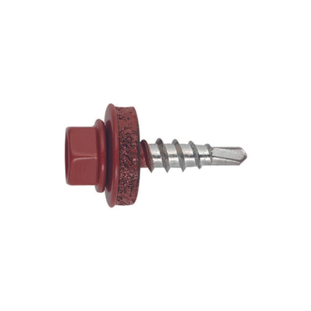 Index AFRT144828 - Tornillo punta broca reducida cubierta metal-madera + arandela P-14 4,8x28 RAL 3009