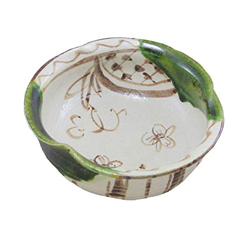 小鉢 瀬戸焼 手びねり風 織部花4.5寸小鉢 取皿 中島塩草 塩草窯 織部焼 土物|和食器 陶器 三階菱 小鉢 瀬戸焼 手びねり風 織部花4.5寸小鉢 取皿 中島塩草 塩草窯 織部焼 土物|和食器 陶器 三階菱