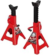 Jack Boss ジャッキスタンド 3t 2個セット 車馬 馬ジャッキ 10段階高さ設定 低位285mm/高位425mm 2個セット リジットラック ウマ スチール製 タイヤ交換 レッド