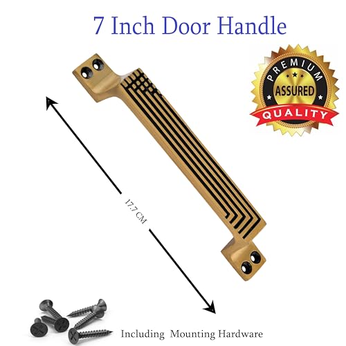 Image of GHAR DWAR Main Door /Main Door Handle Aluminium (7 Inch) Main Door Handle, Antique- Finish Door Handles for Home and Office (Pack of 4 Pair)