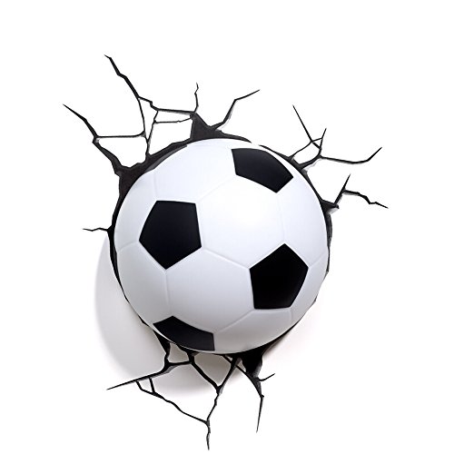 Applique Murale Football Applique Murale, Mini 3D Football Applique Crack Papier Peint Creative Lampes Chambre Étude Chambre des enfants Lampe de chevet Diamètre 9cm Appareils D'éclairage Décoratifs