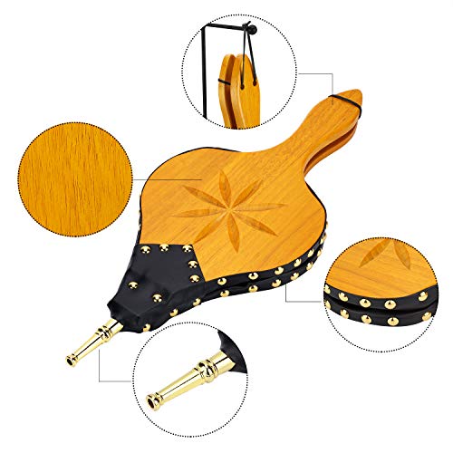 TJ.Moree Kamin-Balg für den Innenbereich, 48,3 x 20,3 cm, großes Holz-Feuergebläse mit Hängeband, Langer Griff, Metalldüse, tolles Werkzeug für Kamin, Feuerstelle, Holzofen, Grill, Outdoor Camping