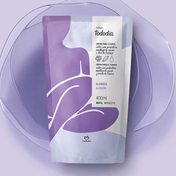 Natura Tododia Algodão 400ml ボディクリーム Natura - Linha Todo Dia (Algodao) - Refil Creme Hidratante