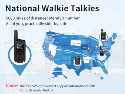 Image of TIDRADIO TD-M2 Global Rapid Unlimited Range Walkie Talkies, National 4G LTE Long Distance 2-Way PoC Radios with SIM Cards, APP Manage Groups, for Family, Logistics, Company, 2 Pack