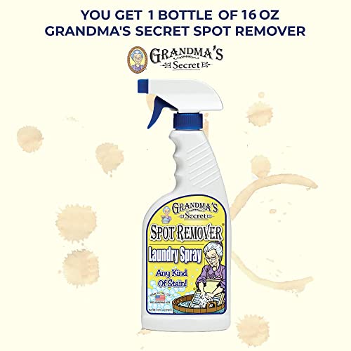 Grandma's Secret Spot Remover Laundry Spray - Chlorine, Bleach And Toxin-Free Stain Remover - Stain Remover For Clothes - Fabric Stain Remover Removes Oil, Paint, Blood And Pet Stains – 16 Ounce #TOP6