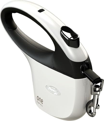flexi® One Gurt 5 m weiß-schwarz, Designleine für Hunde bis 30 kg