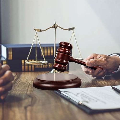 Auktionshammer Set aus Holz, Richterhammer und Resonanzblock Hammer Premium Holzgavel, Perfekt für Anwalt, Richter, Auktion Verkauf Meetings, Unternehmen, Studenten, Kinder Rollenspiel und Geschenken