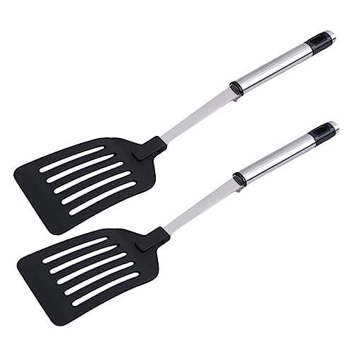 STOBAZA Essential Kitchen Tool Stainless Steel Frying Spatula Set Wok Spatula Ladle Heat Resistant Easy to Clean