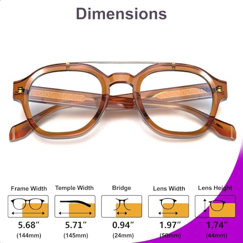 Image of VISOONE Retro Round Anti Eyestrain Metal Medium Eyewear Blue Light Blocking Glasses for Computer Gaming Women Man SANFORD