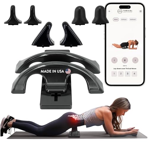 Image of Thrival Relief Pro - Fully Adjustable Psoas and Iliacus Muscle Release Tool with Thrival App for Hip Flexor, Back, Glute and Neck Pain - Trigger Point and Myofascial Release Tool - Carbon Black